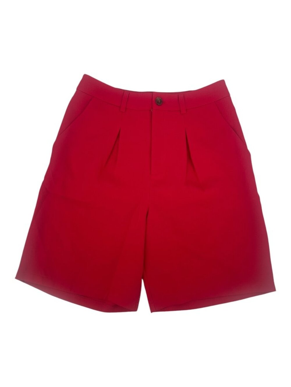 Venus Shorts Women's 12 Coral Pink Pleated High Rise Tailored Bermuda Preppy
